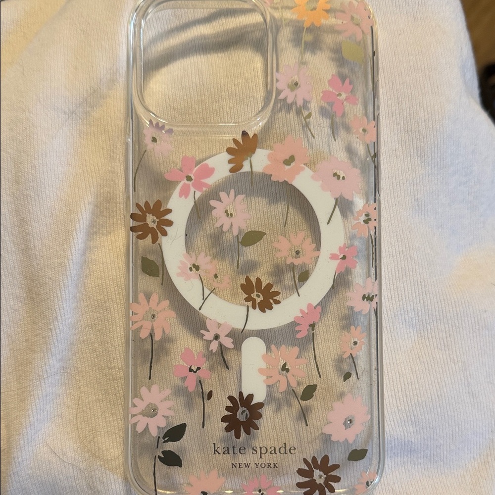 Kate Spade Floral Clear iPhone Case - Pink and Brown